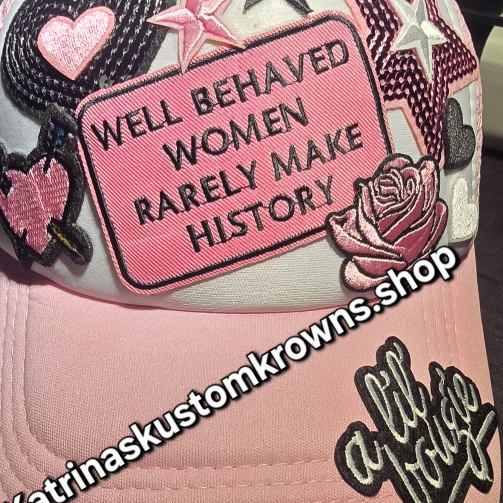 Pink Embroidered Women's Cap